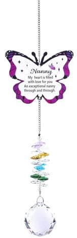 1PCS Butterfly Crystal Suncatcher Mothers Day Unique Wind Chime Gifts for Nanny, Granny Birthday Gift