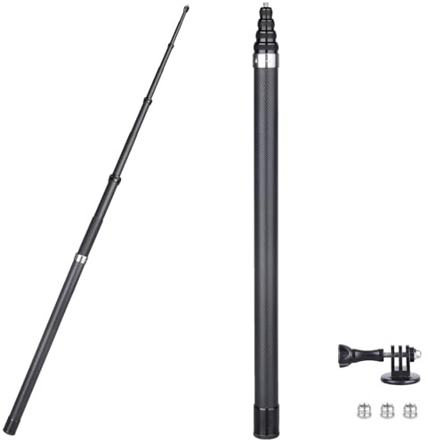 ARTCISE 300 cm kolfiber selfie pinne, SS300 lång kolfiber selfie stick förlängningsstång monostativ för actionkamera för GoPro Hero för GoPro för DJI Osmo Action för kamera