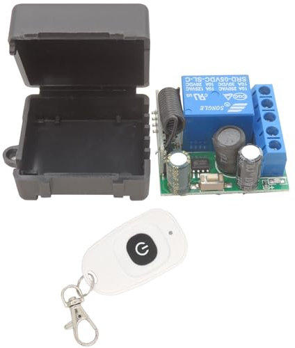 DieseRC Interruttore radiocomandato da 5 V–30 V 1 canale, controllo radio ricevitore relai, 12V 24V con trasmettitore portachiavi senza potenziale contatto con il controllo del relè