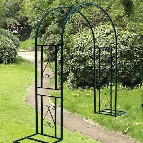 Arco de jardín de metal para rosas, enrejado decorativo inoxidable para plantas trepadoras, entrada al aire libre
