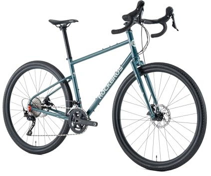 ROCKBROS SPT Al2 Fahrrad CrMo Stahlrahmen Gravel Bike, RX400 2×10 Schaltung mit Hydraulische Scheibenbremsen Rennrad, für Herren Damen Pendeln Touring Bikepacking, Türkis M 700C*450