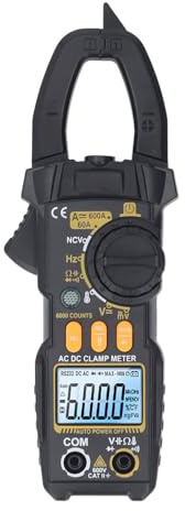 Hyuduo Tester Multimetro a Pinza Digitale, Materiale ABS LCD 6000 Conteggi per Volt AC DC Amp Temp Hz Ohm, Strumento Professionale per Elettricisti per la Misurazione di Tensione e Corrente