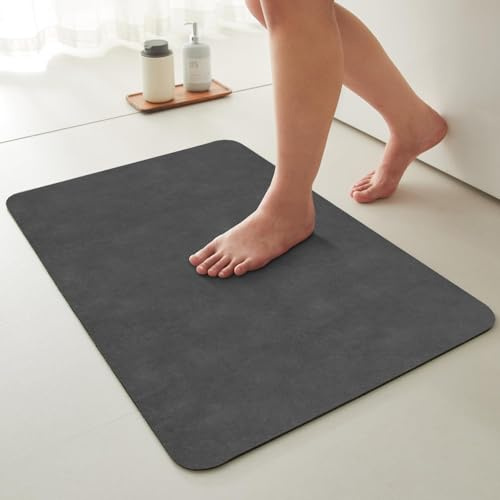 KAZOLEN Badematte rutschfest Waschbar Badteppich, 60 x 120 cm Super Saugfähig Badematte Weich Badezimmerteppich Dünne Badvorleger für Dusche, Badezimmer, Badewanne, WC