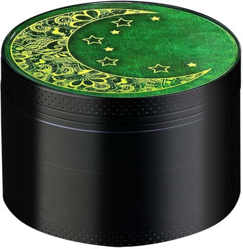 Sytranrein Herb Grinder –63mm Premium Metal Grinder for Dry Herbs & Spices, 4 Piece Grinder with Magnetic Top (Moon)