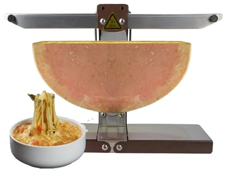 PRECISTECH Derretidor De Queso Eléctrico ， Raclette Plegable 900w con Plancha para Sándwich De Queso a La Plancha para Fiestas, Doble Zona De Calentamiento
