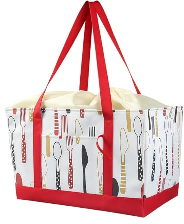 Shoppingväskor - 16,54x10,24x10,63 tum Livsmedelspåse, hopfällbar tygpåse, aluminiumfilm Dragsko Fällbar väska | Återanvändbara isolerade shoppingpåsar med handtag - för lägenhet utomhuscampingmarknad