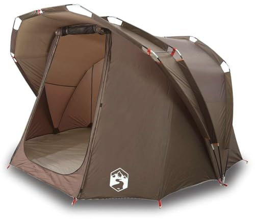 Fisketält för 4 personer, brunt, vattentätt med PU-beläggning, 260 x 276 x 179 cm, campingtält med lätta stänger, vindtätt, ventilerande, inklusive bärväska för utomhus, vandring, festival