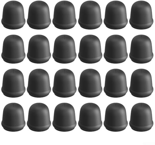 Confezione da 24 protezioni in silicone per gambe delle sedie con base in feltro per mantenere l'integrità del pavimento e ridurre le superfici scorrevoli delle sedie (nero+feltro)