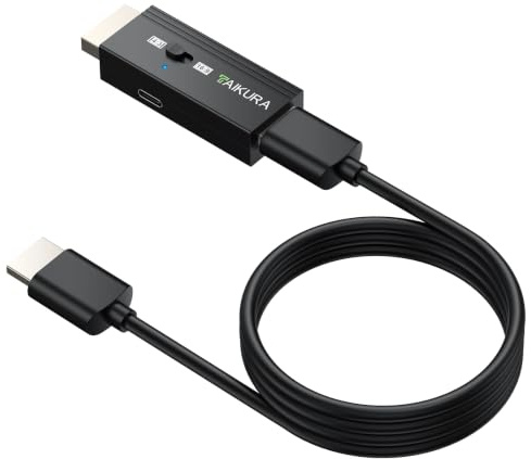 TAIKURA Convertisseur PS2 vers HDMI Commutateur 4:3/16:9 | Physique 1080P 60Hz Faible Latence Plug & Play pour Jeux Rétro PS2/PS1 | Physique 1080P 60Hz Faible Latence Plug & Play pour Jeux Rétro PS2/PS1