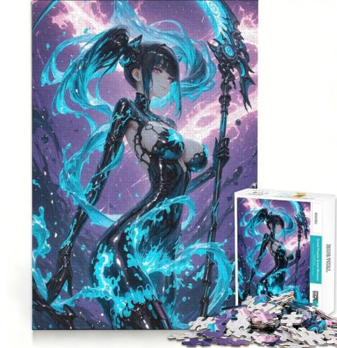 Puzzle per adulti da 1000 pezzi, ragazza anime con falce, giocattolo educativo, difficile, lista dei desideri con Babbo Natale 38x52cm