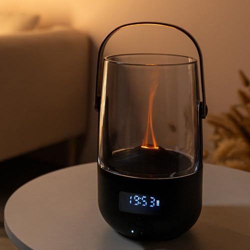 Retro Style Essential Oil Diffuser, 200ml Flame Diffuser, Ultra Quiet & Auto Shut Off, Aroma Diffuser for Home Bedroom Office Decor