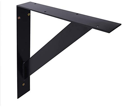1 BestLoft® Waschtisch-Halterung für Waschtisch und Tisch | Halterung zum Anschrauben | Stahl Rohstahl pulverbeschichtet (1 Stück Schwarz)