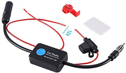 Amplificador de Señal Intensificador de Señal,Radio de Coche FM Am Antena Amplificador de señal Amplificador para camión RV/Recogida/Motocicleta/Barco