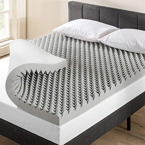Best Price Mattress Mellow 4 Inch Egg Crate Memory Foam Mattress Topper with Infusion, Short Queen