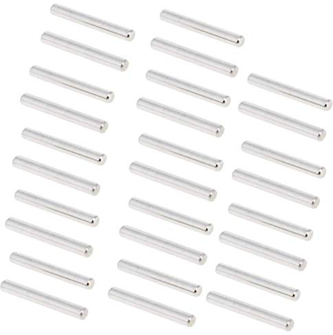 MroMax 50 Stück 4 mm x 28 mm Dübelstifte 304 Edelstahl Holz Etagenbett Dübel Pins Regalstifte Stützregale Silber Ton