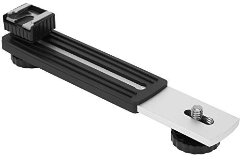 Hopcd Camera Extension Bracket 1/4 Screw Cold Shoe Mount Bracket Extension Bar for Microphone/Fill Light