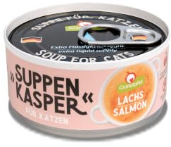 GranataPet soppkasper lax, mellanmål för katter, soppa mot den lilla hungern, godis för extra vätsketillförsel, kattmat utan spannmål och utan sockertillsatser, 12 x 70 g