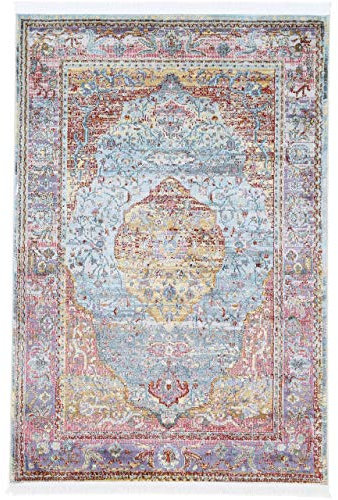 carpetfine Vintage Teppich Esha Multicolor 240x340 cm Floral | Moderner Teppich für Wohn- und Schlafzimmer