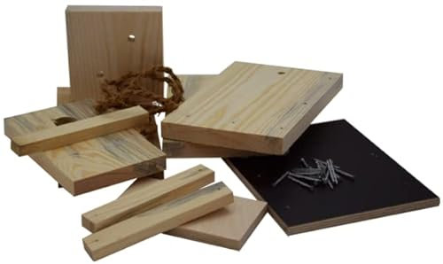 Nistkasten Bausatz aus Kiefernholz zum Selberbauen und Gestalten | Nischenbrüter | Artspezifisch und nach NABU-Vorgaben in Handarbeit gefertigt | Wasserfeste Abdeckung | Nisthilfe | Vogelhaus