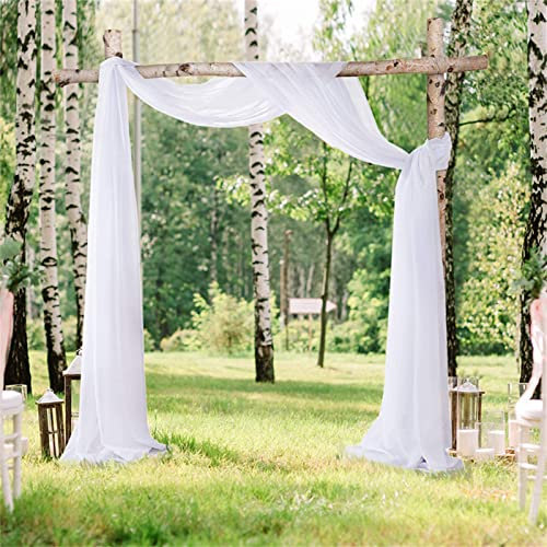 Martin Kench Querbehang Transparente Freihanddeko Gardinen Voile Deko Transparentem Vorhäng Gardinenschals für Hochzeit Wohnzimmer Babyparty Fenster Deko (W54xL144inch/ 137 * 366cm)