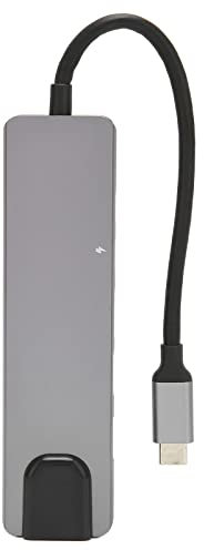 Adaptador multipuerto C Hub con cargador de teléfono inalámbrico con puerto de carga PD de 100 Gigabit Ethernet 2 USB 3.0 USB C Hub
