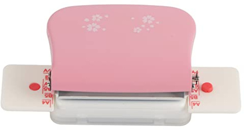 Binding Machine, Manual Binding Machines, Multipurpose 6 Holes Cinch Book Binding Machine for Home Office, Comb Binder Machine Book Maker Perfect for Letter Size, A4, A5 or Smaller Sizes(Pink)