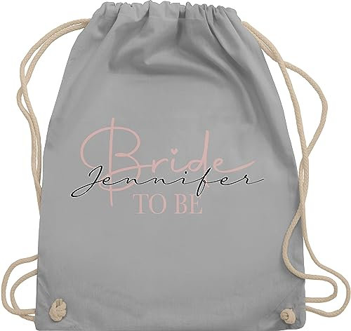 Turnbeutel Rucksack - JGA Junggesellenabschied - Bride to be - Unisize - Hellgrau - junggesellinnenabschied beutel jungesellenabschied braut tasche polter rucksäcke polterabend hochzeit taschen
