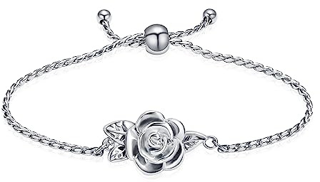 Minicremation Rosen-Blumen-Urnenarmband für Asche für Frauen, verstellbares Andenken, Gedenkarmband, Urnenarmreif, Aschehalter, Gliederkette, Asche-Armband für Frauen