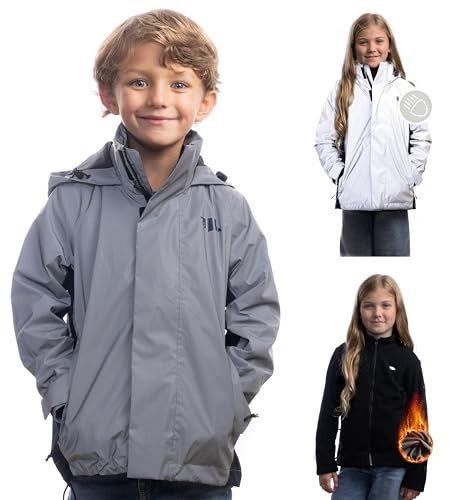 Valkental 3in1 Jacke Kinder, Fleece Zipp-In & Wasserdicht