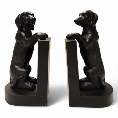 Buchstütze Dackel Hunde Buchständer in Schwarz im 2er-Set