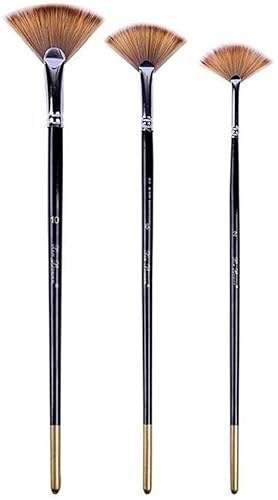 Künstler-Fächerpinsel, 3-teiliges weiches Nylon-Haarfarben-Pinsel-Set für Acryl-, Aquarellmalerei, Kunstbedarf, geschickt verarbeitet