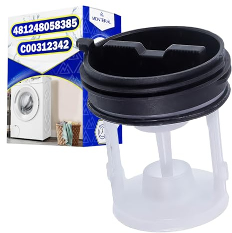 Flusensieb Waschmaschine für Ablaufpumpe 67 x 57 x 40 mm mit dem Originalcode 481248058385 C00312342 für Whirlpool für Philips für Indesit für Ariston - Garantie 10 Jahre - MONTERAL