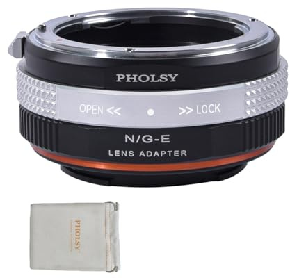 PHOLSY Lens Mount Adapter Manual Focus: Compatible with Nikon F (G-Type) Lens to Sony E (NEX) Camera Body, Compatible with Nikon G to Sony E