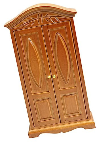 KOMBIUDA Simulationsschrank Kleiderschrank aus Holz Puppenhausmöbel Requisiten catchring puppenmöbel Ornament Schließfach Mini-Bücherregal mini Schrank hölzern schmücken Zubehör