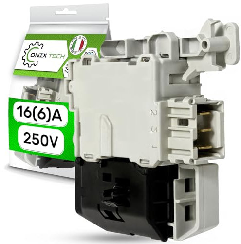 Waschmaschine Türschloss 16(6) A 250V mit Kontakten 3 x 6,3 mm AMP mit Originalcode 00623782 00627046 00637457 00637590 00638259 für Bosch für Siemens - MADE IN ITALY - Garantie 5 Jahre - ONIX TECH