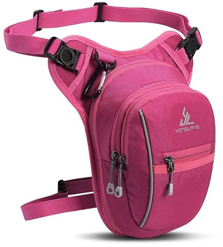 Beintasche Motorrad Motorrad-Beintasche mit Hüftgurt, wasserdicht, for Taktische Reisen, Handy, Geldbörse, Gürteltasche Motorrad Beintasche(Pink)