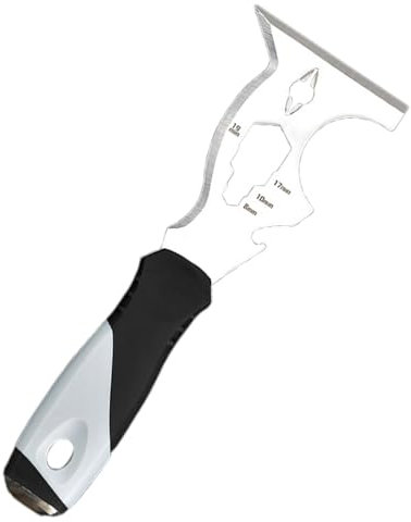 Qikam Schaber für Maler,Farbschaber | Edelstahl-Schaberwerkzeug zum Malen von Spachtelmasse - Ergonomischer Schaber mit Hammerschlüssel und Nagelzieher für Maler und Handwerker