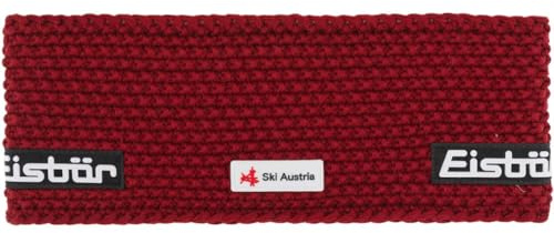Eisbär Stirnband Damen & Herren Jamie Ski Austria Red - Merino Headband Unisex - Haarband mit Fleece schützt vor Kälte und Wind - Haube weich warm atmungsaktiv aus Österreich