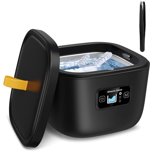Ycagrain Pulitore ad ultrasuoni per dispositivo di ritenuta, protesi dentaria, protesi dentali, protesi dentali, testina per spazzolino da denti, dispositivo di ritenuta ad ultrasuoni 43 KHz 255 Ml,