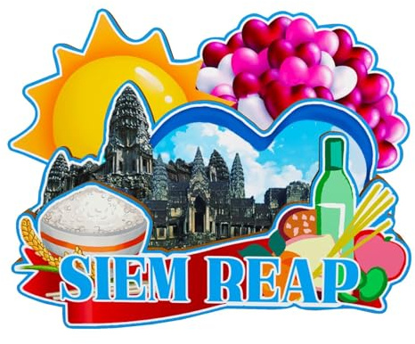 SIEM Reap Kambodscha Magnet Kühlschrankmagnet aus Holz, 3D-Sehenswürdigkeiten, Reise-Sammelstück, Souvenirs, Dekoration, handgefertigt -5371
