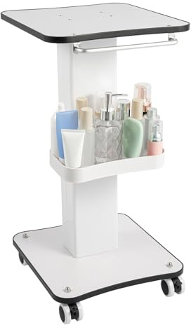 Carrello da parrucchiere, beauty salon trolley, portatile, carrello da lavoro con vano portaoggetti e ruota del freno, spa per strumento di bellezza auto medica.