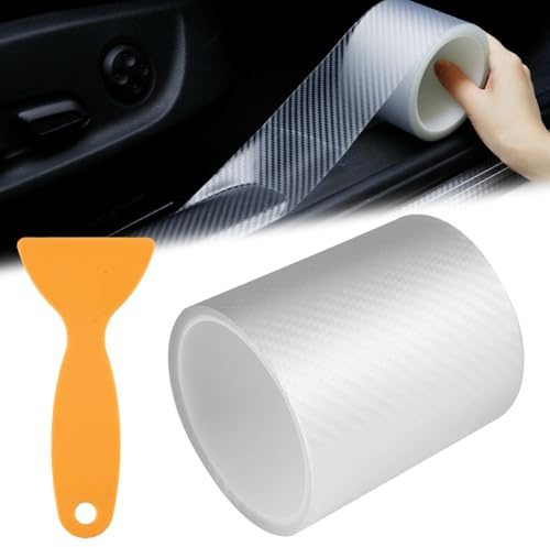 10cmx300cm Covering Auto-adhésif Autocollant Anti-rayures, Auto-adhésif Film de Voiture Transparent, avec 1 Spatule, Universel Film de Protection Seuil de Porte Voiture, pour Peinture Auto Vélo Moto
