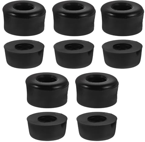 JECOMPRIS Lot de 10 Amortisseurs pour Trucks de Skateboard et Rollers – Bagues en Polyuréthane Noir Coniques, Accessoires Antichoc pour Patinage, Coussinets de Remplacement pour Longboard