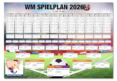 Close Up WM Spielplan 2026 Poster | 100x70 cm | Fußball Weltmeisterschaft Spielplan | übersichtlicher Turnierplan Wandposter für Fans | alle Spiele im Blick