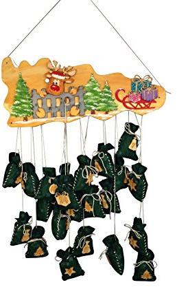 Petra's Bastel-News A-AV24RU42S69 Bastelset für Adventskalender Rentier mit Zaun; inkl. Holzteile, gravierte Adventskalenderzahlen, Holz, Holzfarben, 45 x 35 x 10 cm, 1 Einheiten