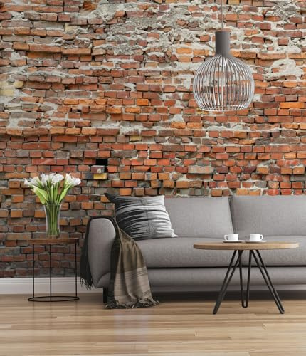 Komar Vlies Fototapete BRICKLANE | 300x250cm | Tapete, Wand Dekoration, Ziegelwand, Steinwand, Steinwandoptik, Schlafzimmer, Wohnzimmer 025-DV3