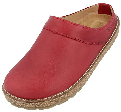 HAFLINGER Neo Travel Eleganter Clog aus Leder mit Gummisohle und Kork Fußbett Rot (771), Gr. 40