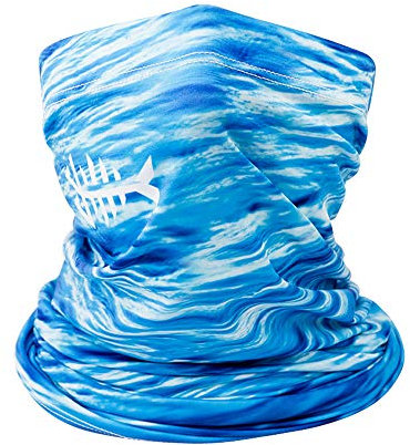Bassdash Multifunktionstuch Herren Schlauchschal Halstuch Sonnenschutz UPF 50+ Elastisch Schlauchtuch Winddicht Nackenwärmer für Angeln Ski Wandern Reiten Motorradfahren (Wasser Camo)
