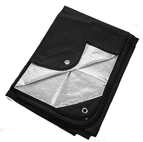 Arcturus Insulated Tarp, Reusable Heavy Duty Thermal Survival Blanket – 60x82in, Reflects 90% Body Heat, Waterproof, Windproof, 3-Layer Design, Reinforced Grommets, Black