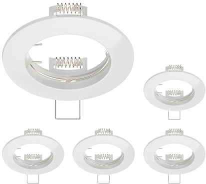 ledscom.de 5 cadres d'encastrement au plafond CIRC, rond, blanc brillant